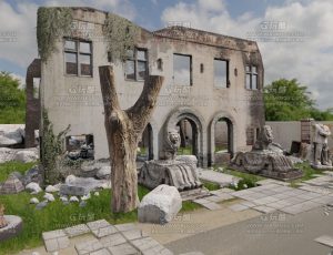 废弃战损楼房场地—Blend项目源文件