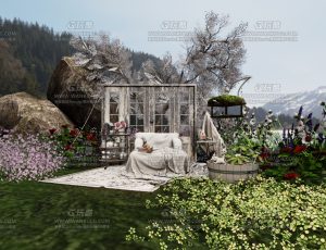 花园卧室—Blend项目源文件