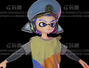 卡通风格化拖鞋男孩—Blend模型