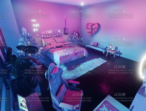 建模师霓虹灯氛围圣诞卧室—Blend项目源文件