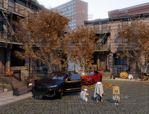 万圣节白天街景—Blend项目源文件