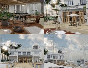 海滩露天西餐厅酒吧—Blend项目源文件