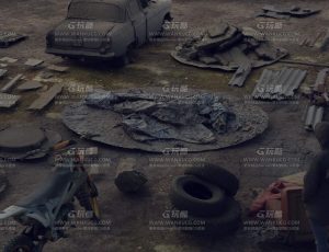 废墟道具人物Blender资产库