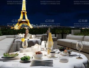 巴黎铁塔下的晚宴—Blend项目源文件