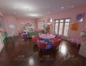 女性居家粉色装修房子—Blend项目源文件