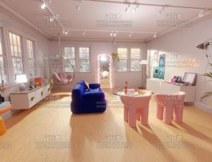 小女生装修风格空间房子—Blend项目源文件