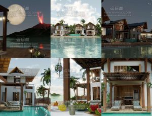 马尔代夫度假别墅—Blend项目源文件