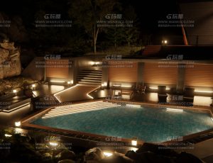 山间温泉别墅—Blend项目源文件