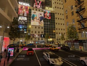 傍晚繁华街道—Blend项目源文件