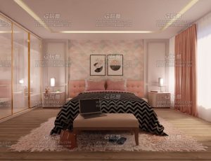 宽敞暖色卧室—Blend项目源文件