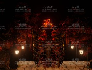 恶魔红色氛围场景—Blend项目源文件