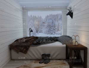 冬季景色卧室—Blend项目源文件