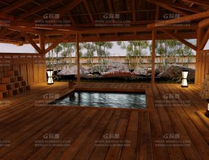 日本竹林温泉堂室—Blend项目源文件