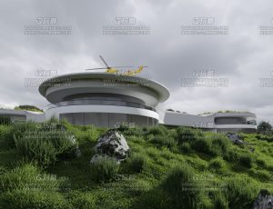 绿洲军事基地建筑场景—Blend项目源文件