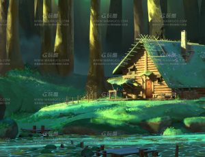 吉卜力三渲二卡通木屋场景—Blend项目源文件