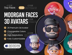 C4D可爱卡通迷你时尚人物模型包