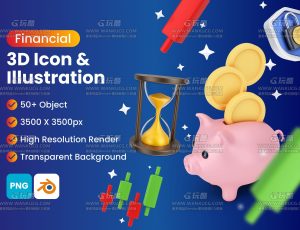 金融和银行3D卡通模型Blender资产库