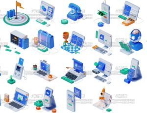 网络安全演示3D模型Blender资产库