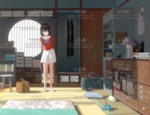 卡通传统日本小女生卧室场景Blend项目源文件