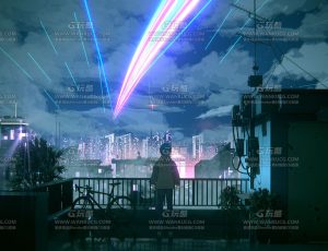 你的名字唯美城市夜晚流星场景Blend项目源文件