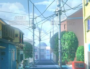 日本动漫卡通三渲二小清新街道Blend项目源文件