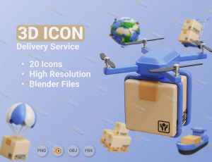 物流送货相关元素模型Blender资产库