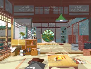 日本动漫传统木屋客厅Blend项目源文件