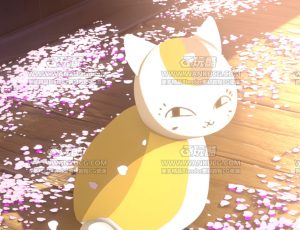 温馨唯美樱花下的可爱三花猫Blend项目源文件