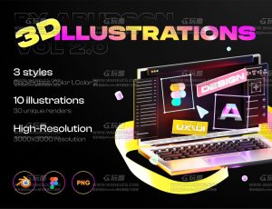 3C时尚潮流酸性风卡通模型Blender资产库