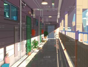 日漫单身公寓走廊Blend项目源文件