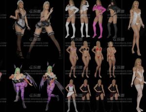 铁拳8模块化自定义智能服装女角色Blend模型