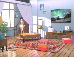 客厅卧室里的小女孩Blend项目源文件