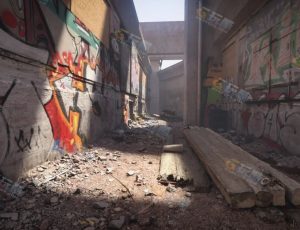 废墟涂鸦街道Blend项目源文件