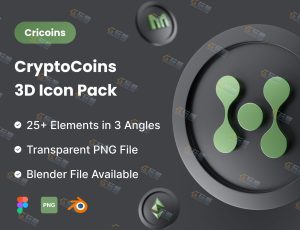 加密货币相关元素模型包Blender资产库