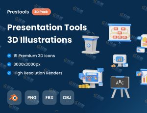商务演讲主题模型包Blender资产库