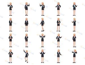 可爱商务女孩模型包Blend资产库