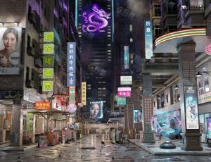 香港九龙赛博朋克街道Blend项目源文件