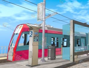 卡通动车站Blend项目源文件