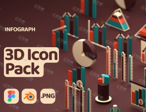 3D简单数据统计图模型包Blend资产库