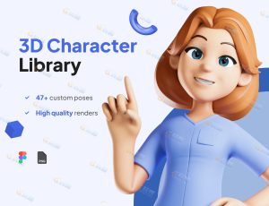 可爱卡通女医生模型包Blend资产库