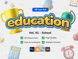 课堂道具模型包Blend资产库