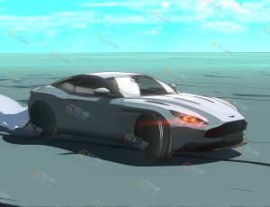 行驶中的汽车动画场景Blend项目源文件