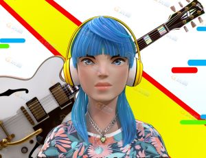 音乐女孩场景Blend项目源文件