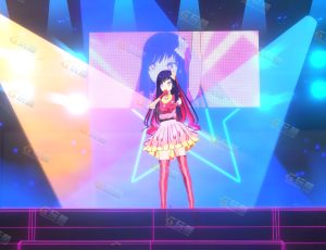 可爱活力唱跳四射的偶像女孩动画场景Blend项目源文件