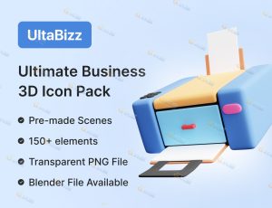 金融办公3D模型包Blend资产库