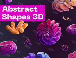 孟菲斯几何元素道具3D模型包Blend资产库