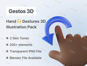 百种手势3D模型包Blend资产库