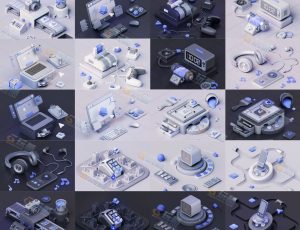 科幻时尚简洁有趣科技场景Blender动画项目工程源文件