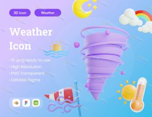 气象台天气预报模型包Blend资产库