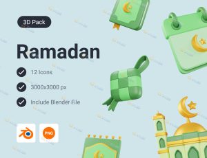 中东金融元素模型包Blend资产库